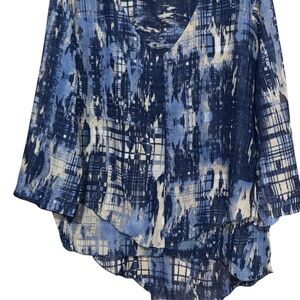 Jennifer Lauren Elegant Navy Women's Tunic Top